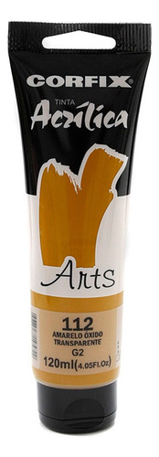 Tinta Acrílica Corfix Arts 120ml - G2 Cor Amarelo Oxido Transparente - 112