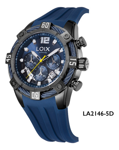 Reloj Hombre  Loix® La2146-5 Azul Con Caja Pavonada,  Azul