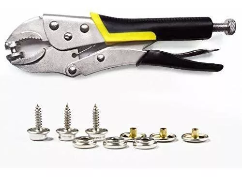 Screw Snaps Locking Pliers Kit, Couker Heavy-Duty T8 Snap Setter Tool for Fastening, Replacing Snaps, Repairing Boat Covers, Canvas, Tarps
