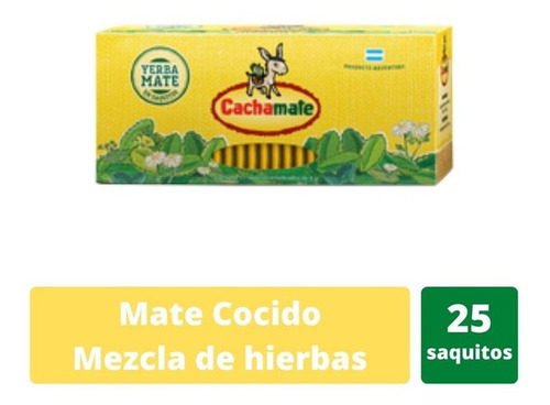 Cachamate Mate Cocido En Saquitos Amarillo 3g X 25 Saquitos