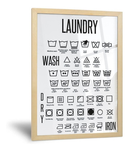 Cuadro Minimalista Para Lavadero - Laundry Wash - 30x42 Cm