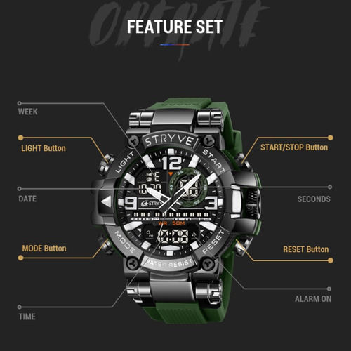 Reloj Deportivo Multifuncional Impermeable, Colorido, Multif