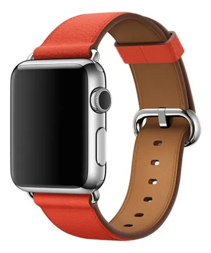 Correa Cuero Compatible Iwatch Apple Watch 38/40/41mm Naranj