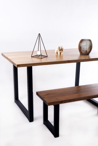 Imagen 2 de 7 de Mesa De Comedor Estilo Industrial 180x80x75