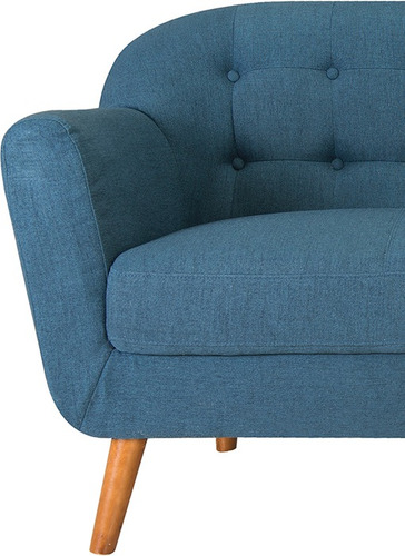 Imagen 3 de 6 de Sillones Sillon Tela Sofa 3 Cuerpos Azul Living Divino