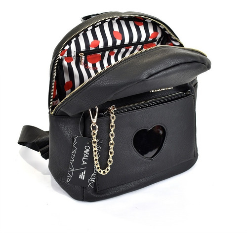 Mochila Las Oreiro Eco Cuero Mujer Original Bolsillo Corazon
