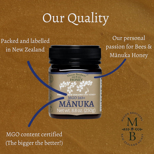 Miel Cruda Manuka Mgo 263+ Mason Brothers 248g 100% Pura