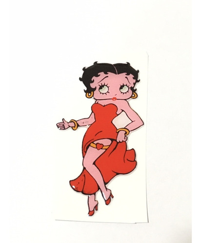 Adesivo Resinado Betty Boop 9x5 Cm