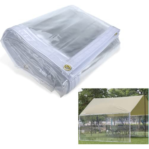 Lona Transparente De 10 Pies X 8 Pies De Pvc Resistente...