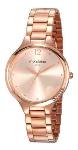 Relógio Feminino Cristais Coração Rosé Mondaine