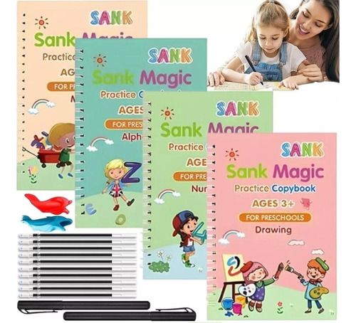 Cuadernos De Caligrafía Reutilizables (4 Piezas)