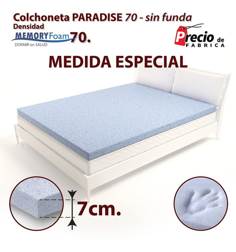 Colchoneta De Memory Foam 70kg Medida Especial