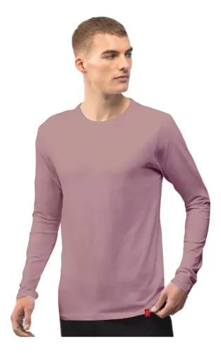 Camiseta Rosa Masculina Slim Lisa Básica Manga Curta Premium