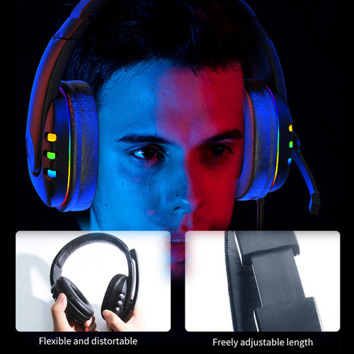 Auriculares Para Juegos Con Cable Ak47 Con Luz Led Y Micrófo