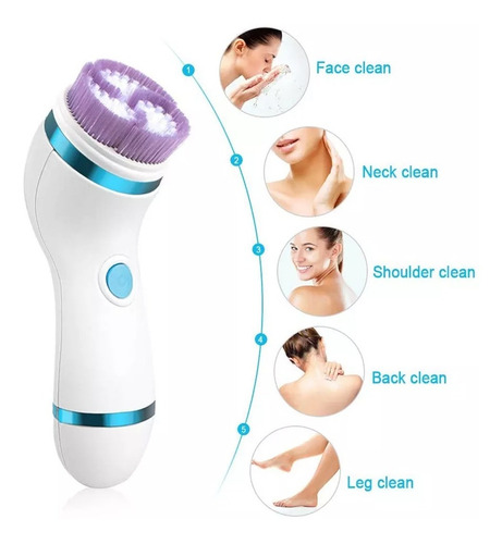 Imagen 5 de 9 de Masajeador Limpiador Facial Impurezas Maquillaje 4en1 Crazy