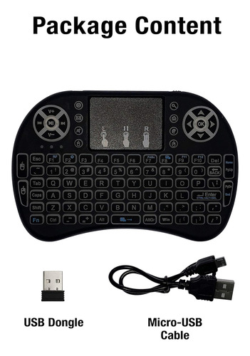 Makerspot Wireless Mini Keyboard 2.4ghz Con Panel Táctil Y M