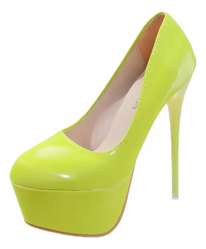 En Stock Abfa Shop Talla 37 Zapatos Plataforma Taco Ag Neon