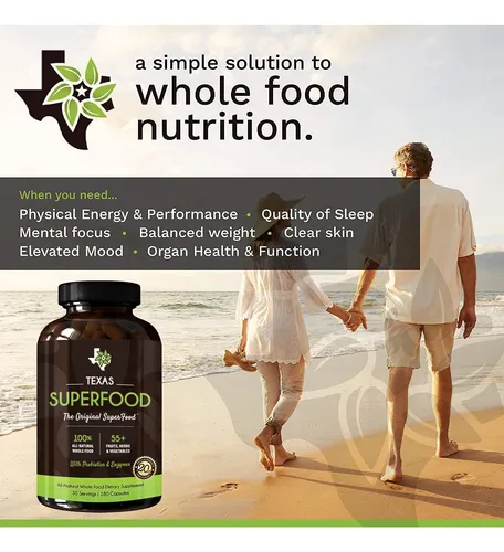 Suplemento Texas Superfood Original Superfood 180 Cápsulas