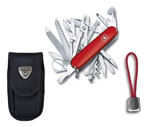 Navaja Victorinox Swisschamp, Funda Nylon Y Cordon + Grabado