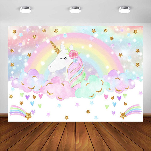 Fondo Unicornio Arco Iris Magico Diseño Para Fiesta 7 5