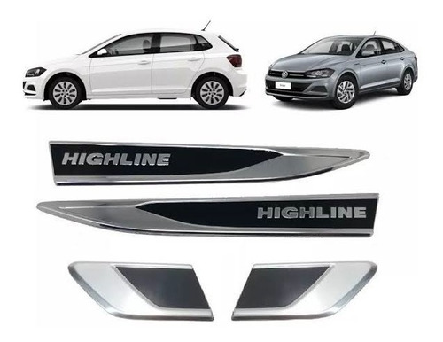 Par Emblema Lateral Completo Highline Msi  Polo Virtus Vw