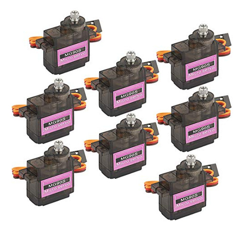 8 Piezas Mg90s 9g Micro Servo Metal Gear Adecuado Para Helic