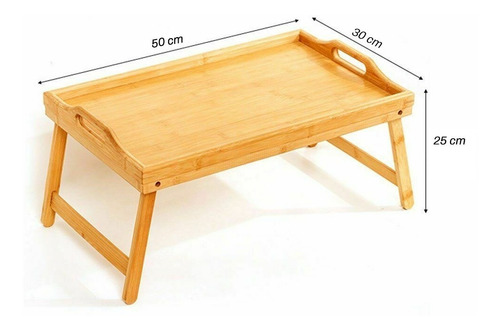 Imagen 5 de 7 de Mesa Bandeja Desayuno Con Patas Plegables Cama Sofá De Bambú
