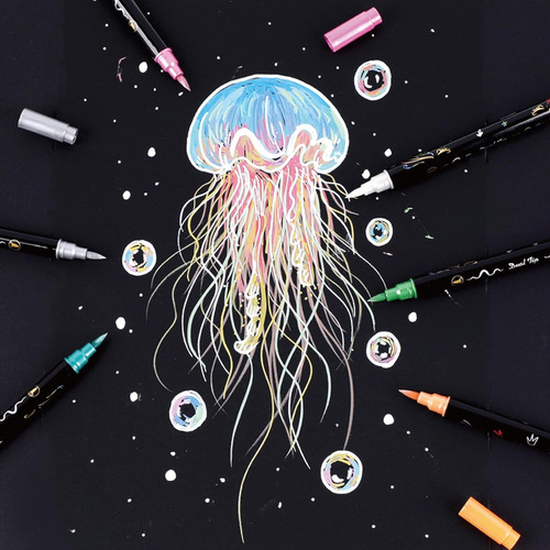 Ink Lab Rotuladores Metálicos De Doble Punta De 24 Colores M