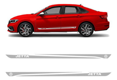 Faixa Lateral Volkswagen Jetta 2012/2022 Adesivo Decorativo Cor Prata