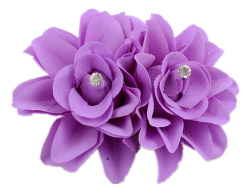 Pinza Para El Pelo Con Doble Flor Y Diamantes De Imitación C
