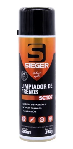 Limpiador De Frenos Y Embragues Sieger 500ml Sc107