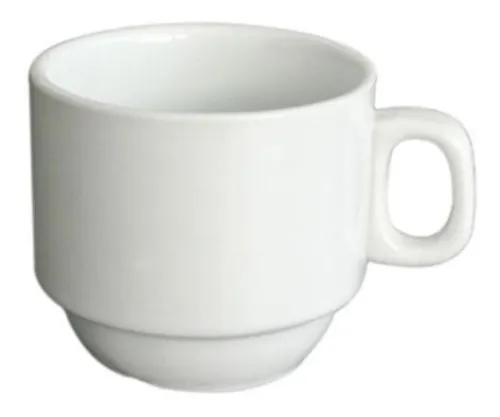 Set De 12 Tazas Te De Porcelana Blancos 220cc Star Round