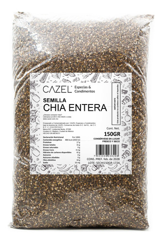 Semilla De Chia Calidad Premium 150g