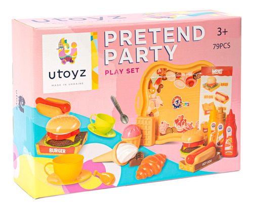 Set De Utensilios De Cocina Y Comida Para Niños, 79 Piezas Color