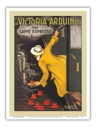 La Victoria Arduino Cafetera Caffé Espresso Póster Vintage X