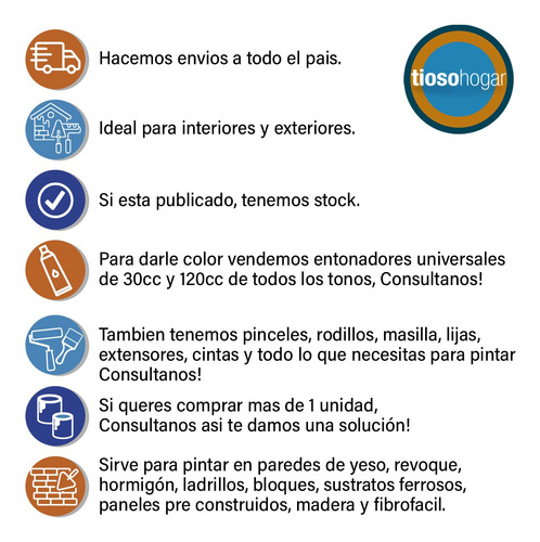 Imagen 6 de 10 de Kit Pintura Latex Extensor Rodillo Pincel Enduido Fijador