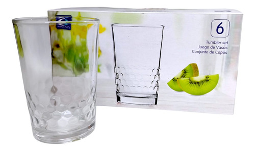 Set Vasos De Vidrio 200ml X6 Unidades Color Kingstown