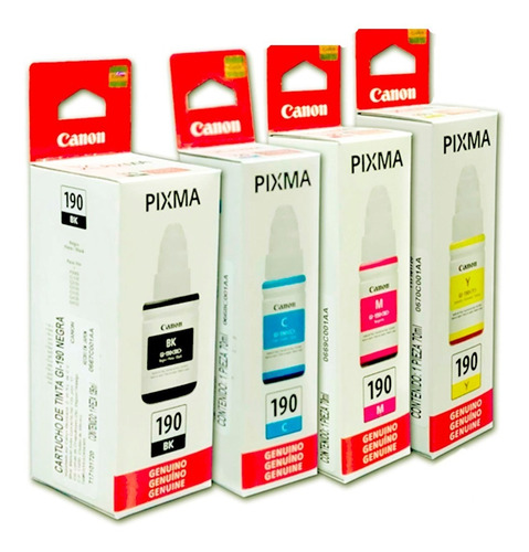 4 Tintas Canon Gi-190 Original G1100 G2100 G3100 G4100