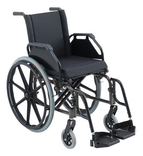 Cadeira De Rodas Ke Aço 48cm Preta (até 120 Kg) - Ortobras Cor Preto