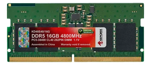 Memória Ram Para Notebook Ddr5 16gb 4800mhz - Kd48s40/16g | Frete