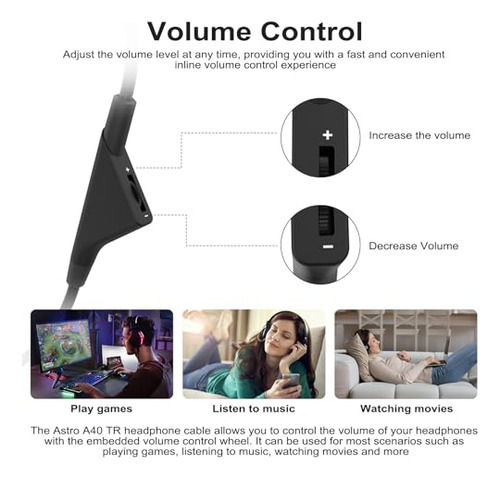 A40 Headset Cord Pack Con Control De Volumen, 6.6ft