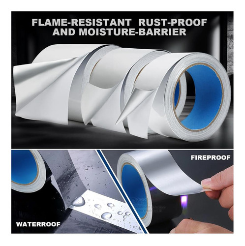 Cinta Adhesiva De Papel De Aluminio Resistente De 3,9 Mil, 2