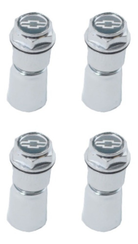 Imagem 7 de 9 de Kit Capa Para Valvula Pininho Bico Cromada Emblema Gm Cinza