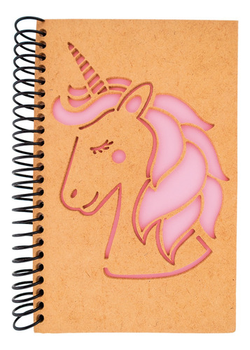 Libreta Personalizada Escolar Hoja Blanca Unicornio Rosa B42