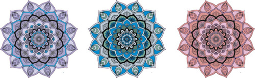 Vinilo Pared Mandala Color  30 Cm Cada Una X3 Wall Sticker