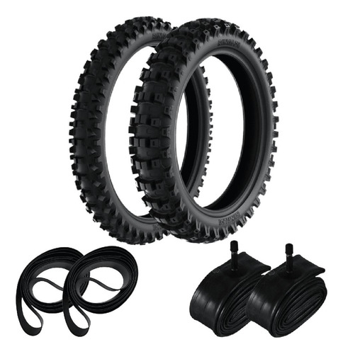 Pneus 100/100-18 + 80/100-21 Rs47 Rinaldi + Camaras + Cintas
