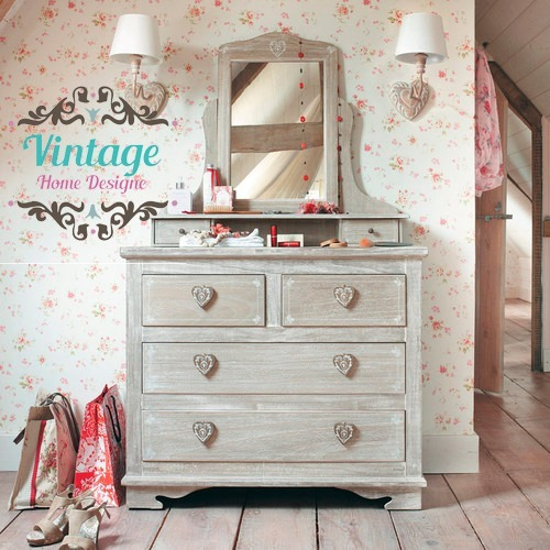 Imagen 3 de 5 de Tocador Vintage Home Designe Mueble Juvenil Madera