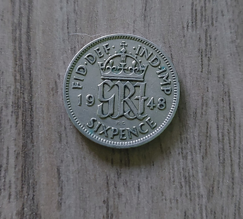 Moneda De 6 Pence Año 1948