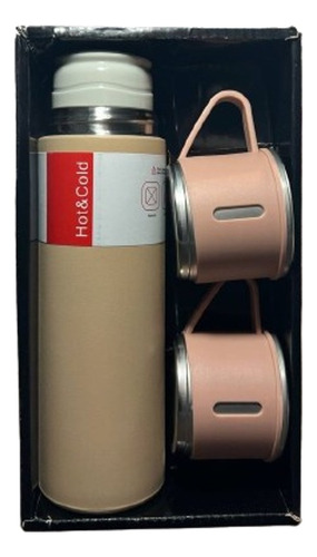 Termo De 500ml Con Set De 2 Tazas Café Agua Te Frío Caliente