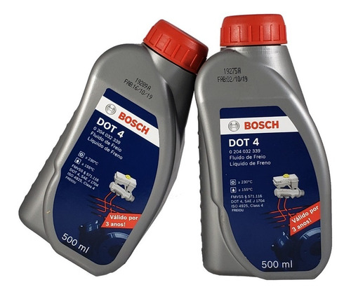 Kit 2 Fluídos Bosch Dot 4 500ml  Para Toyota Corolla 1.6 Xli